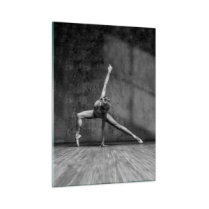 Cuadro sobre vidrio - Impresiones sobre Vidrio - Una bailarina en pose artística. - 50x70cm - Equilibrio perfecto - Decoración de pared moderna para salón y dormitorio ARTTOR
