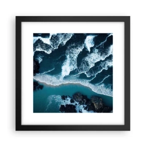 Póster en marco negro - Rodeadas por las olas - 30x30 cm