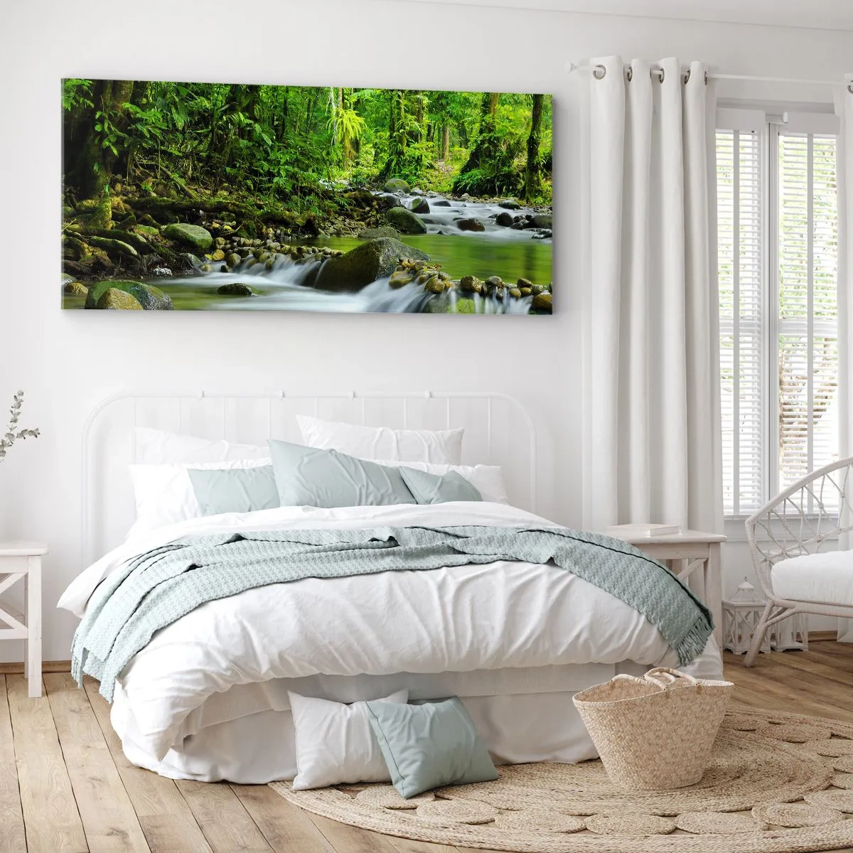 Cuadro sobre lienzo - Impresión de Imagen - Flotar en un mar de verde - 100x40 cm