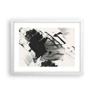 Póster en marco blanco - Abstracción: la expresión del negro - 40x30 cm