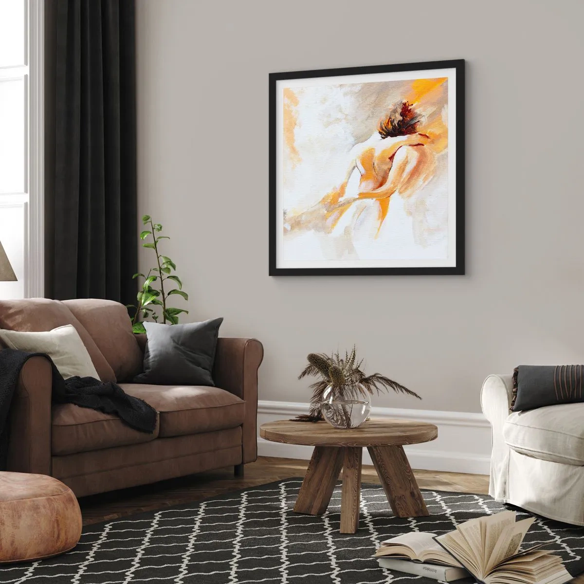 Póster en marco negro - En un cielo de cercanía - 60x60 cm