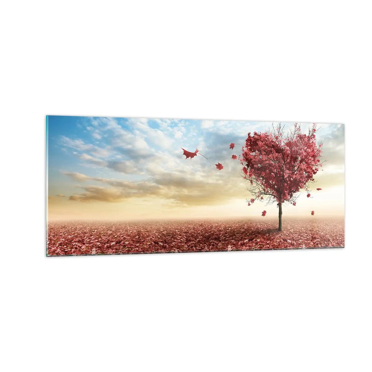 Cuadro sobre vidrio - Impresiones sobre Vidrio - Amor de otoño - 100x40 cm