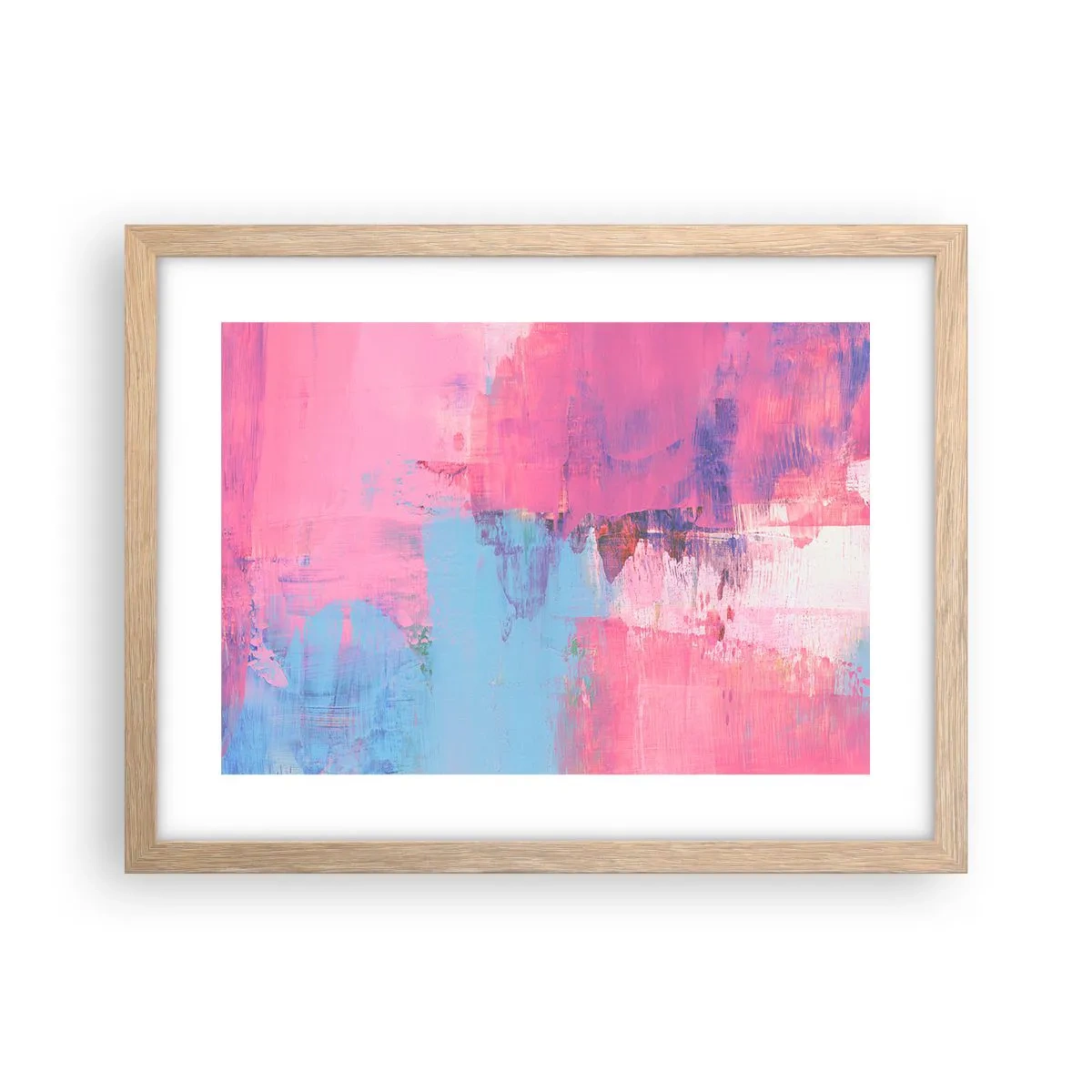 Póster en marco roble claro - Rosa, azul y una pizca de luz - 40x30 cm