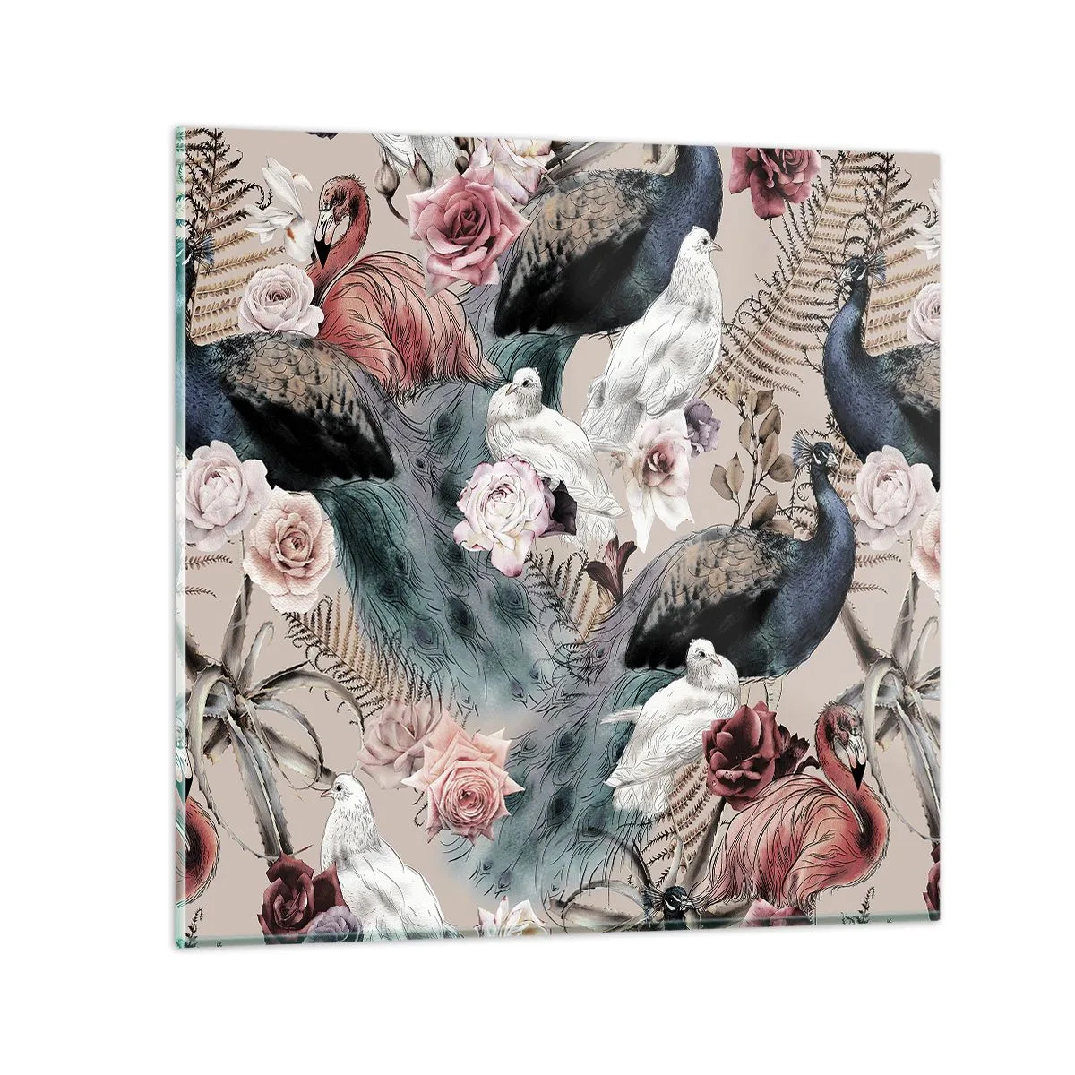 Cuadro sobre vidrio - Impresiones sobre Vidrio - En un jardín de palacio - 60x60 cm