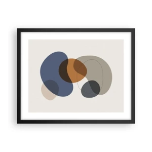 Póster en marco negro - Gotas de color - 50x40 cm