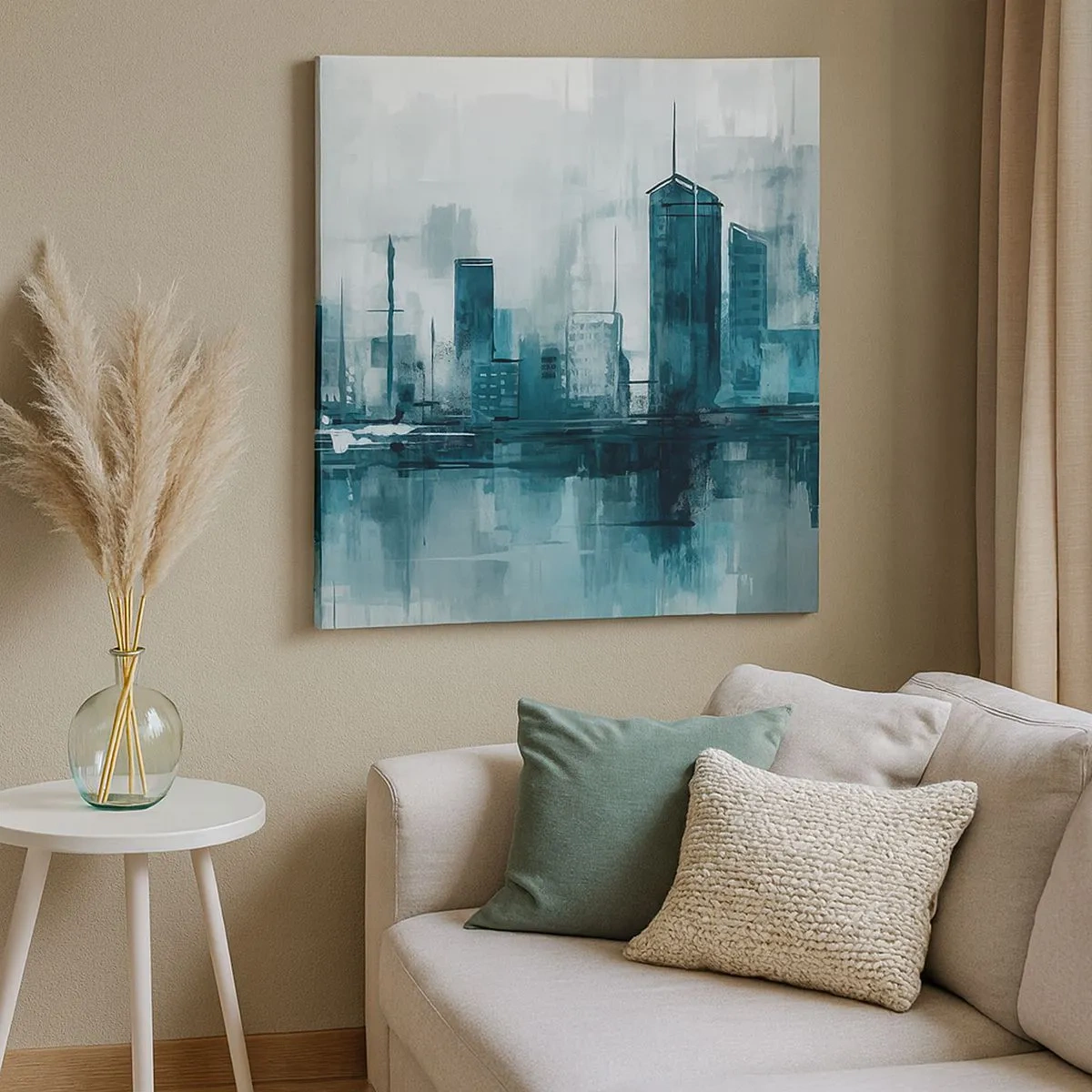 Cuadro sobre lienzo - Impresión de Imagen - Ciudad color lluvia - 30x30 cm