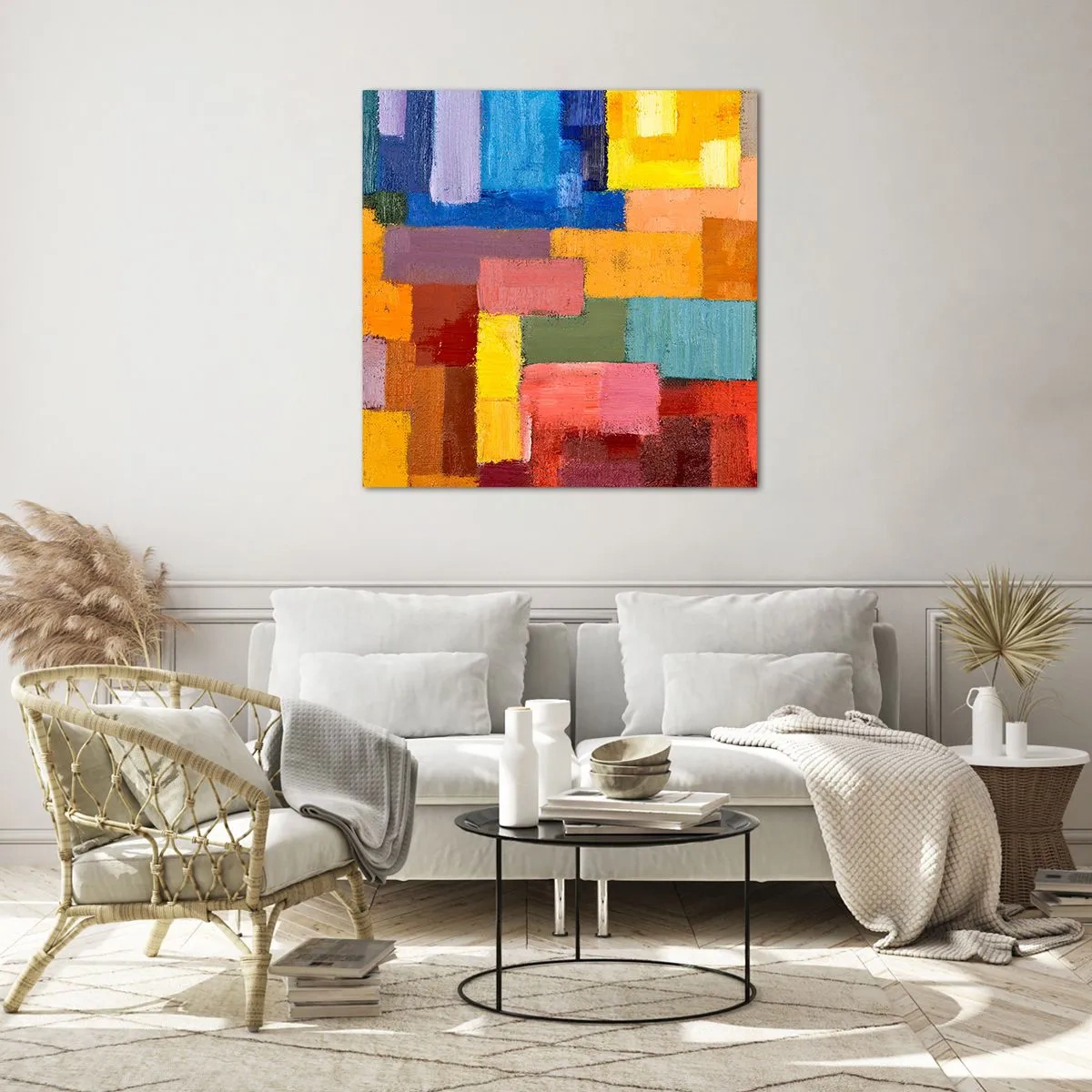 Cuadro sobre vidrio - Impresiones sobre Vidrio - Cada una diferente, todas coloridas - 70x70 cm