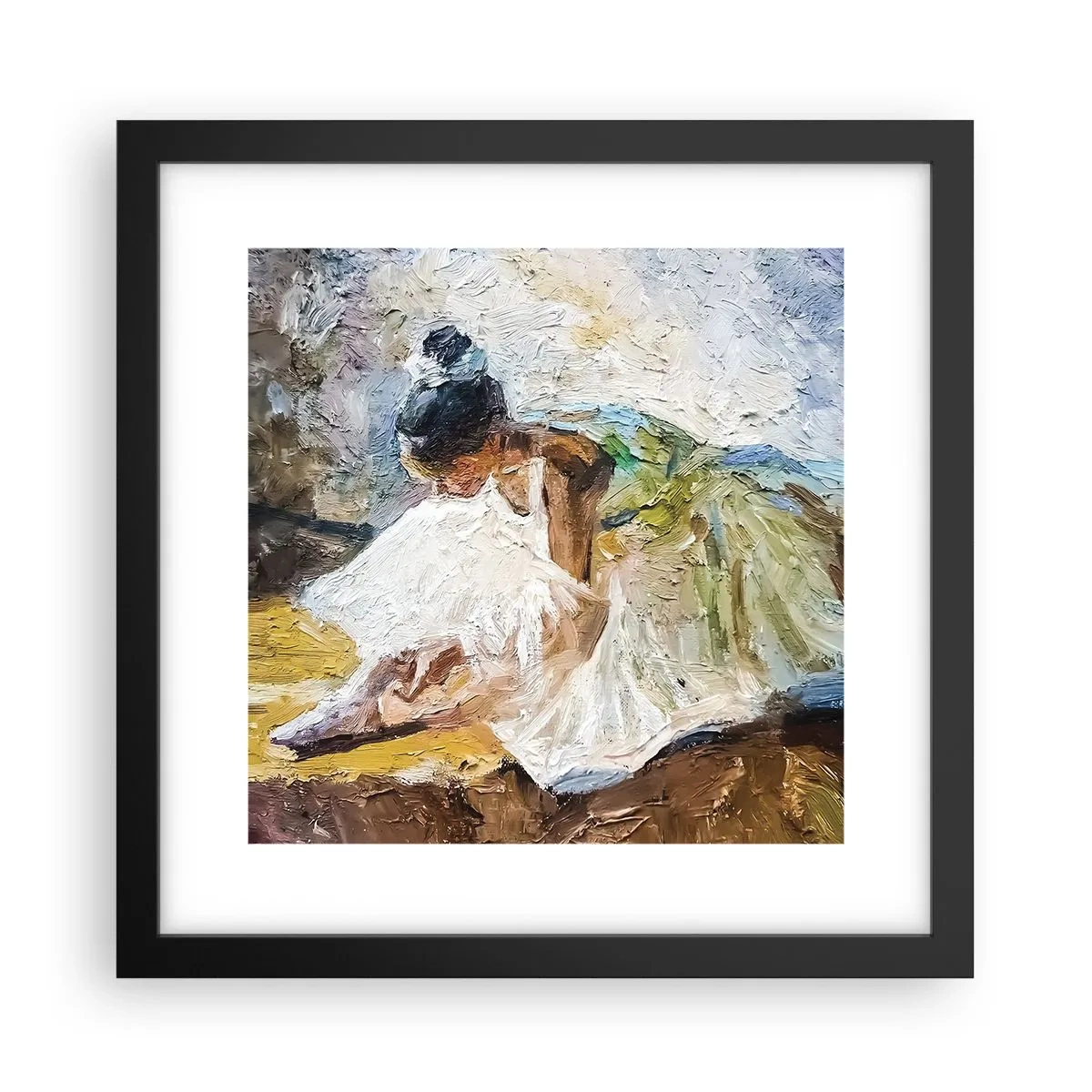 Póster en marco negro - De un cuadro de Degas - 30x30 cm