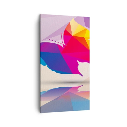 Cuadro sobre lienzo - Impresión de Imagen - Arco iris de mariposa - 45x80 cm