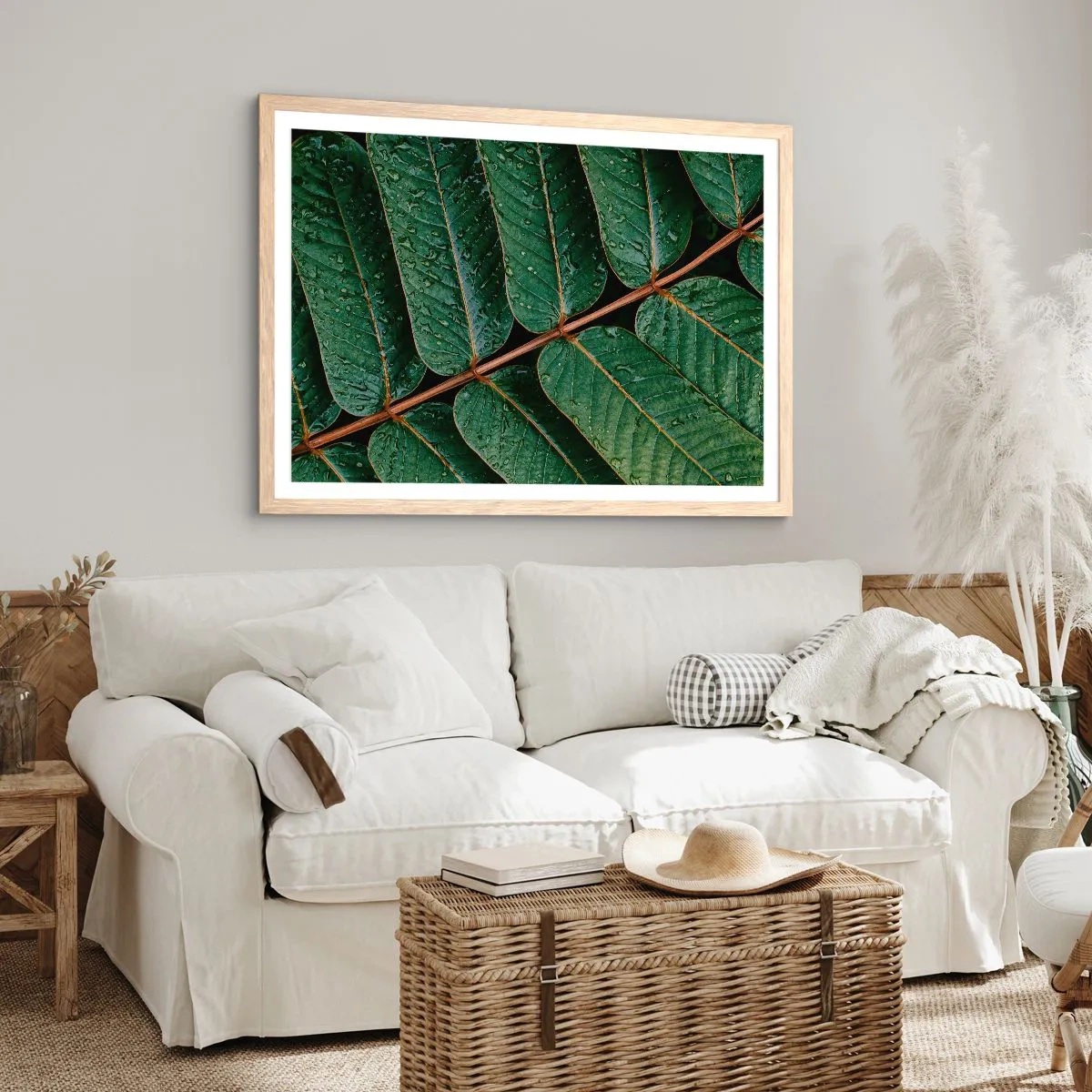 Póster en marco roble claro - En un ritmo verde - 91x61 cm