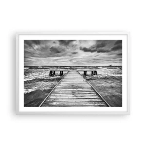 Póster en marco blanco - Estoy esperando que sople el viento... - 70x50 cm