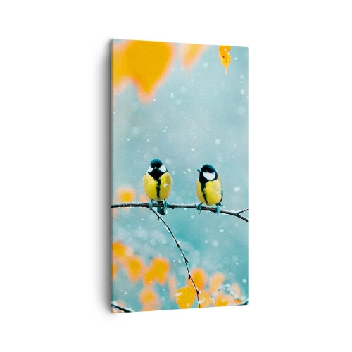 Cuadro sobre lienzo - Impresión de Imagen - Cotilleo de pájaros - 45x80 cm