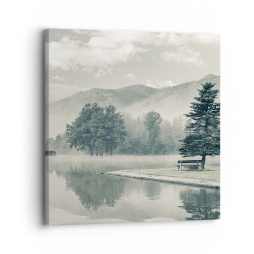 Cuadro sobre lienzo - Impresión de Imagen - El lago sigue durmiendo - 30x30 cm