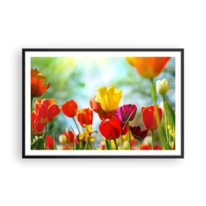 Póster en marco negro - Todos los tonos del sol - 91x61 cm