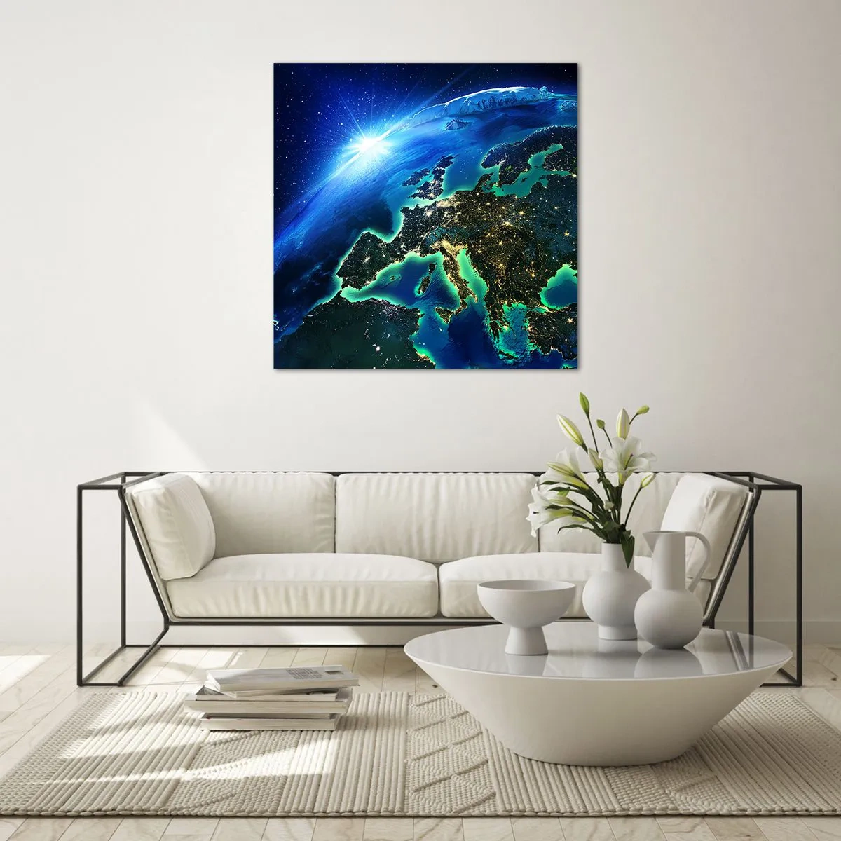 Cuadro sobre vidrio - Impresiones sobre Vidrio - Una Europa resplandeciente - 70x70 cm