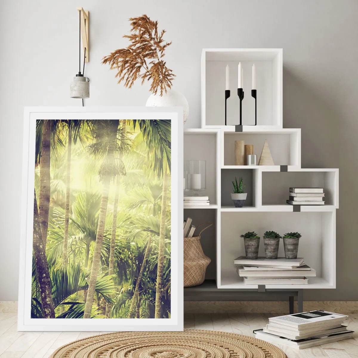 Póster en marco blanco - En el cálido verde - 30x40 cm