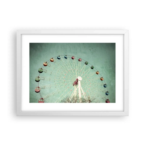 Póster en marco blanco - Te invitamos a jugar - 40x30 cm