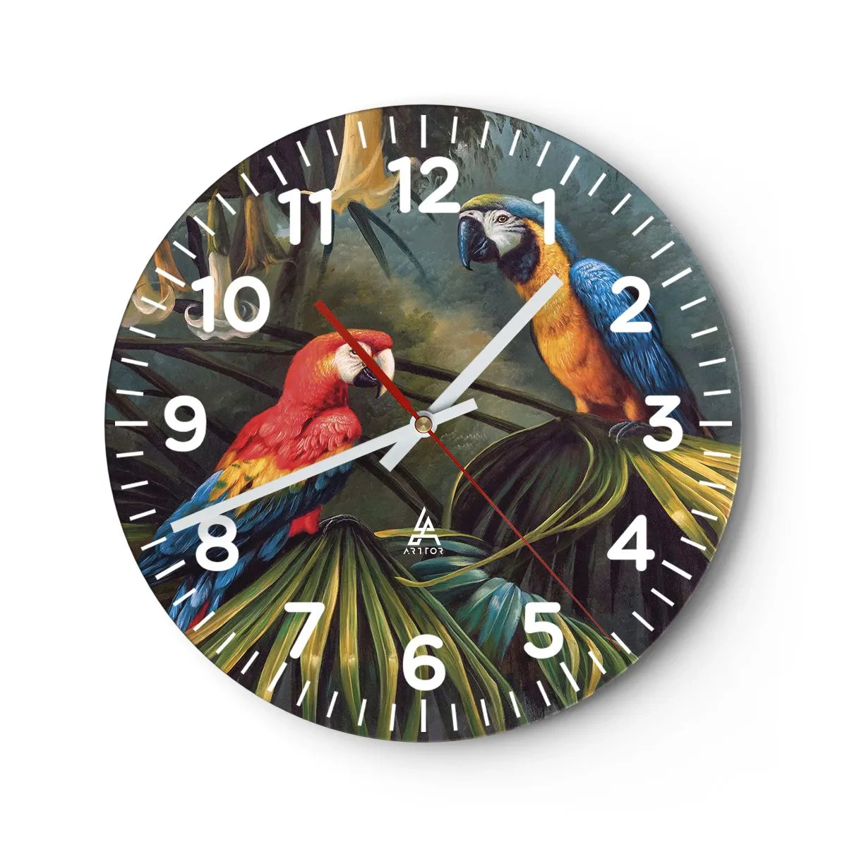 Reloj de pared - Reloj de vidrio - Romanticismo en los trópicos - 30x30 cm