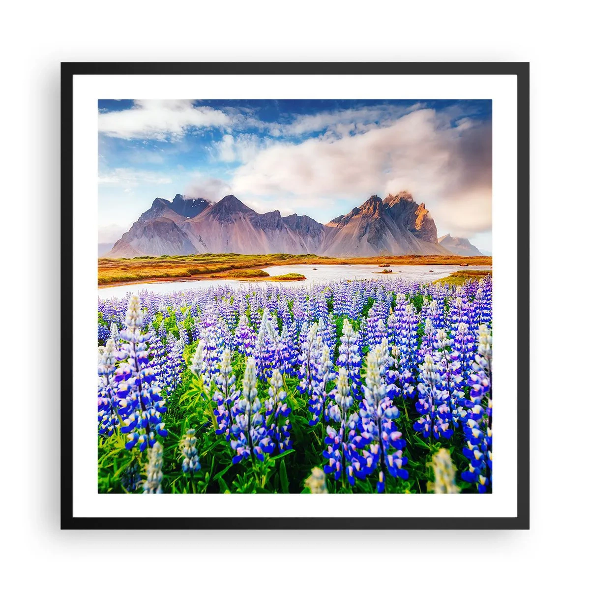 Póster en marco negro - La fuerza y la severidad junto a la dulzura - 60x60 cm