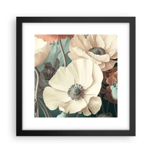 Póster en marco negro - Susurro de amapolas - 30x30 cm