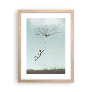 Póster en marco roble claro - Bailando con la brisa - 30x40 cm