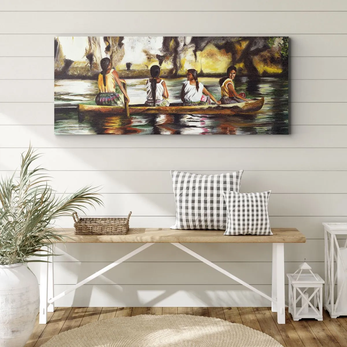 Cuadro sobre lienzo - Impresión de Imagen - En un paraíso polinesio - 100x40 cm