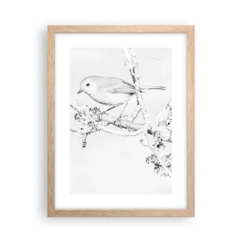 Póster en marco roble claro - Mañana de invierno - 30x40 cm