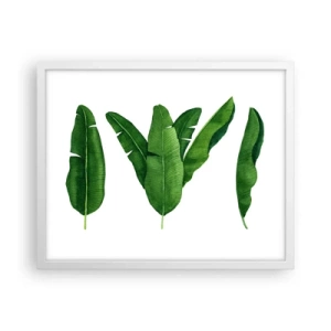 Póster en marco blanco - Simetría verde - 50x40 cm