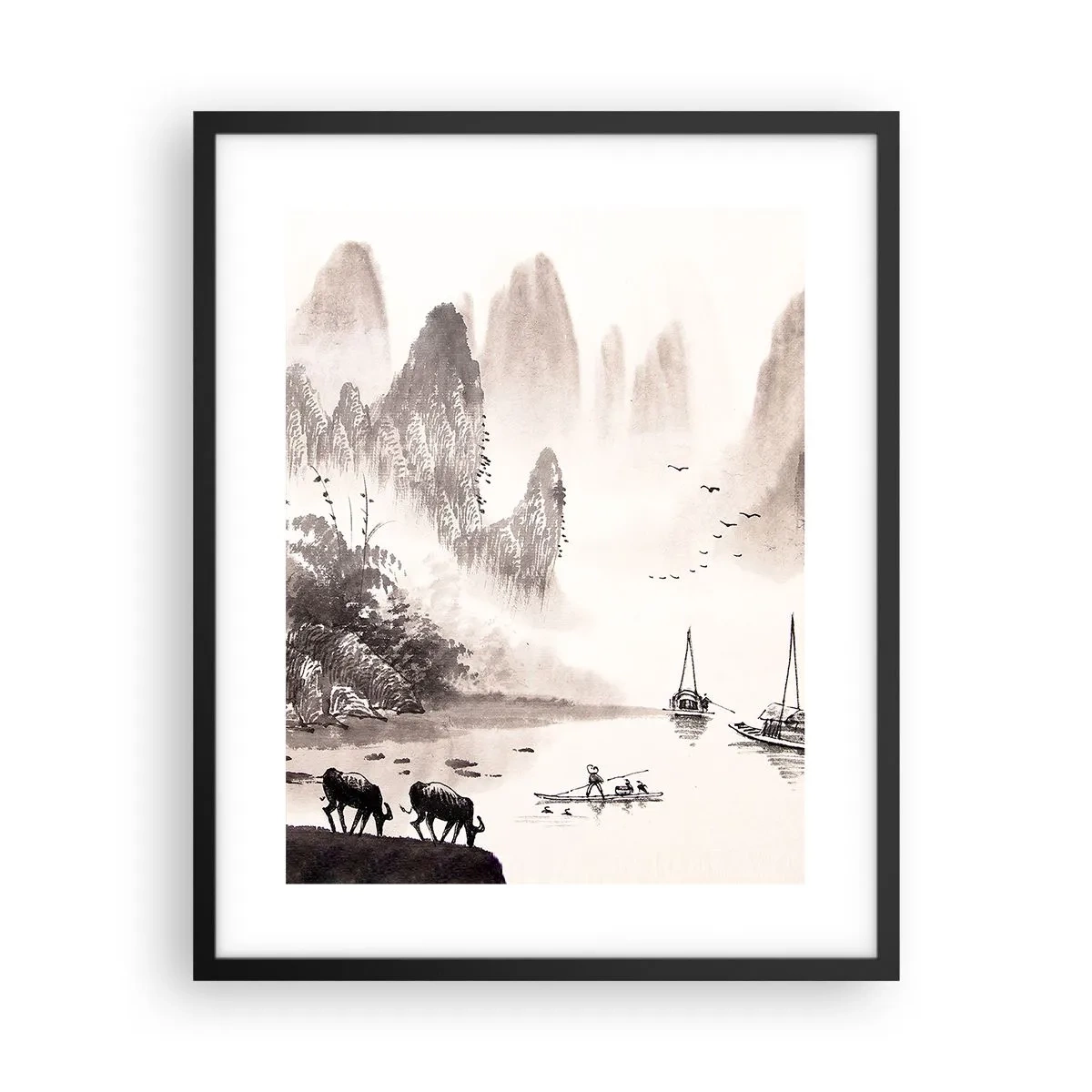 Póster en marco negro - La exótica vida cotidiana de Oriente - 40x50 cm