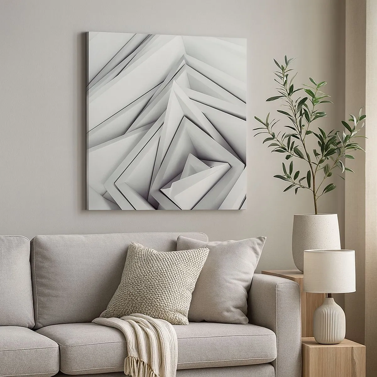 Cuadro sobre lienzo - Impresión de Imagen - Ángulos afilados - 30x30 cm