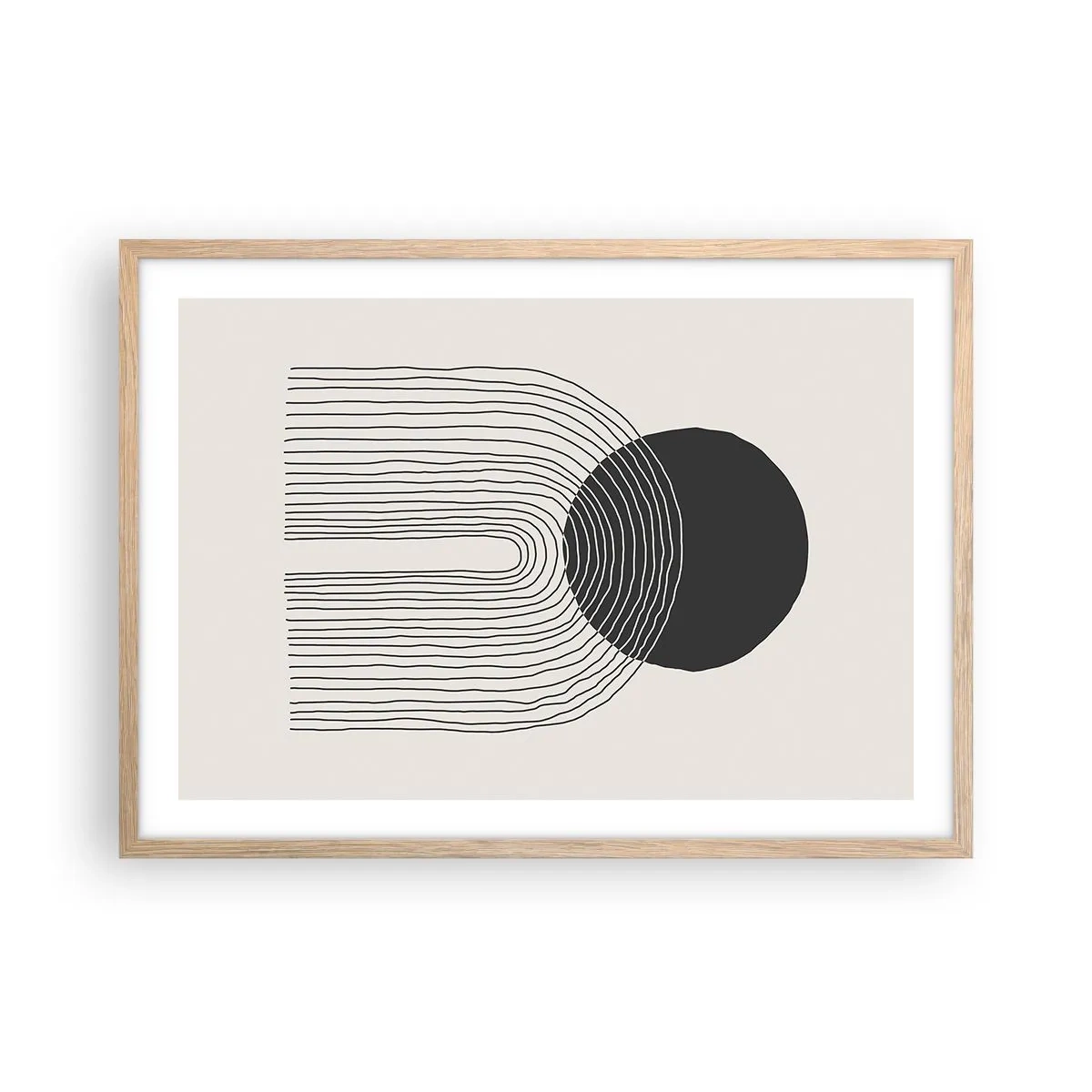 Póster en marco roble claro - Temblor y certeza - 70x50 cm