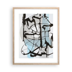 Póster en marco roble claro - Azul a pesar de todo - 40x50 cm