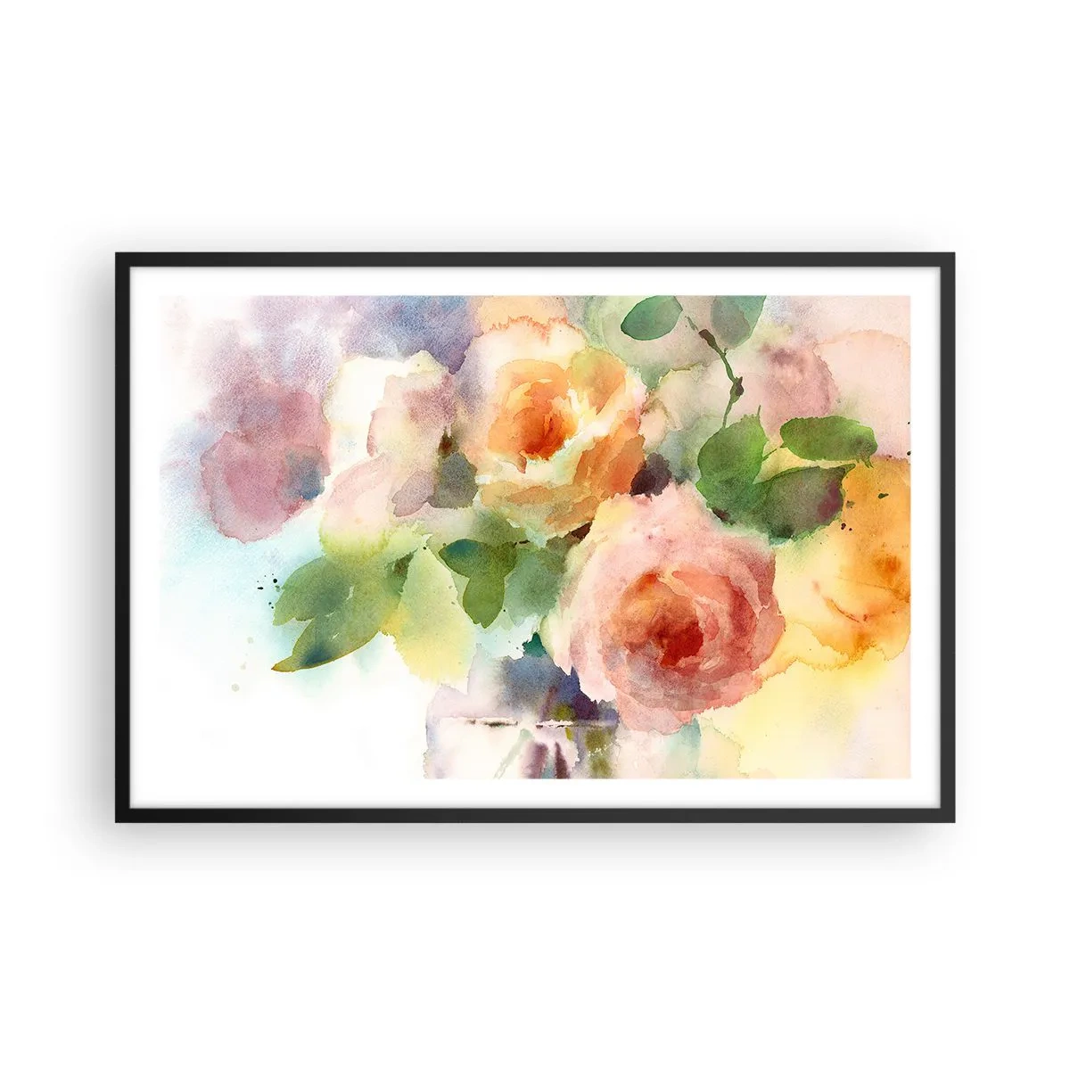 Póster en marco negro - Delicado como una acuarela - 91x61 cm
