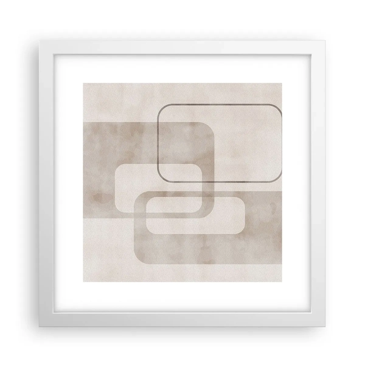 Póster en marco blanco - Fuga geométrica - 30x30 cm