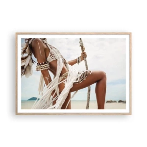 Póster en marco roble claro - Sacerdotisa del sol - 100x70 cm