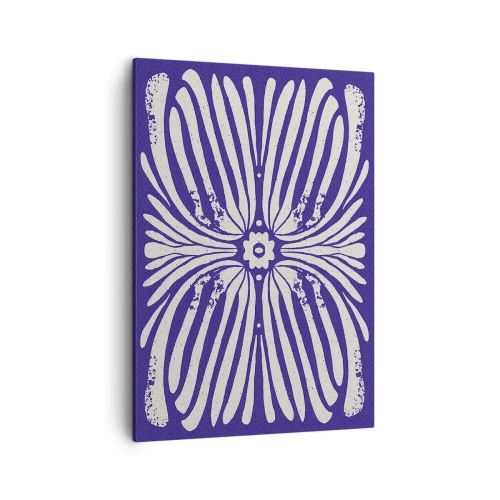Cuadro sobre lienzo - Impresión de Imagen - Patrón étnico en tonos morados y blancos. - 50x70cm - Inspiraciones étnicas - Decoración de pared moderna para salón y dormitorio ARTTOR