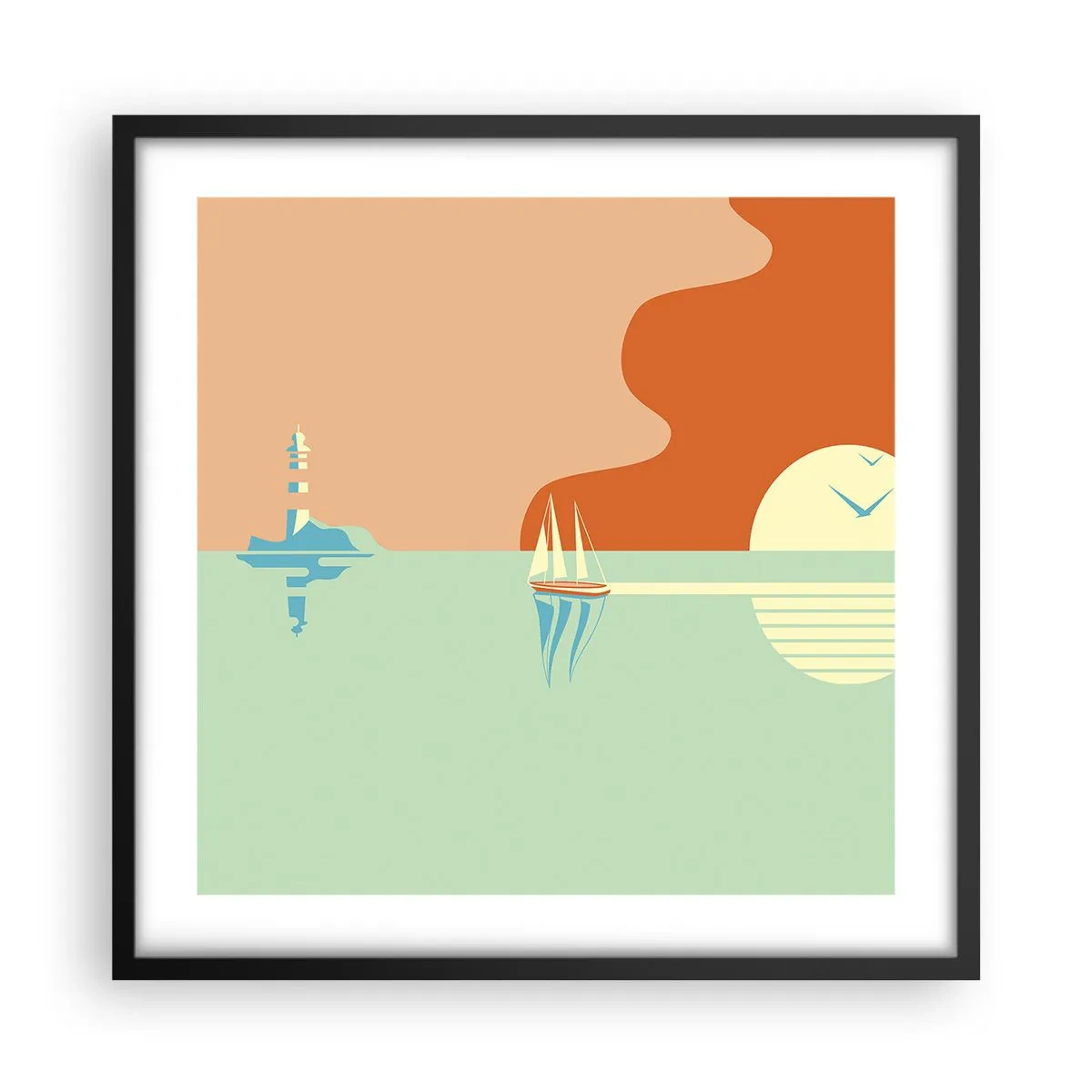 Póster en marco negro - Un paisaje marino perfecto - 50x50 cm