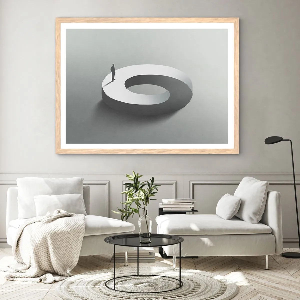 Póster en marco roble claro - Ser sabio no es una labor sencilla - 50x40 cm