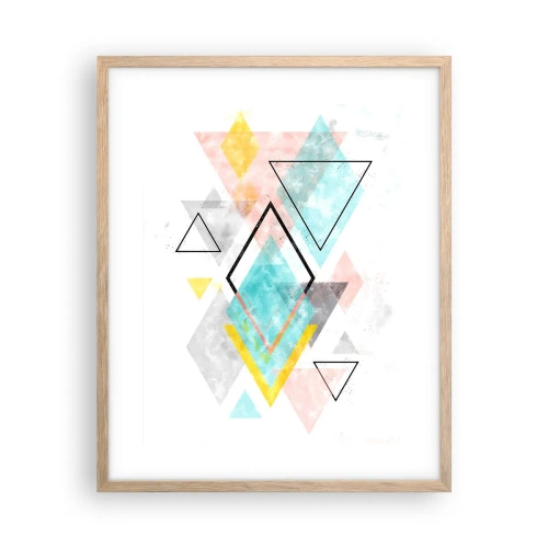 Póster en marco roble claro - Un juego geométrico - 40x50 cm