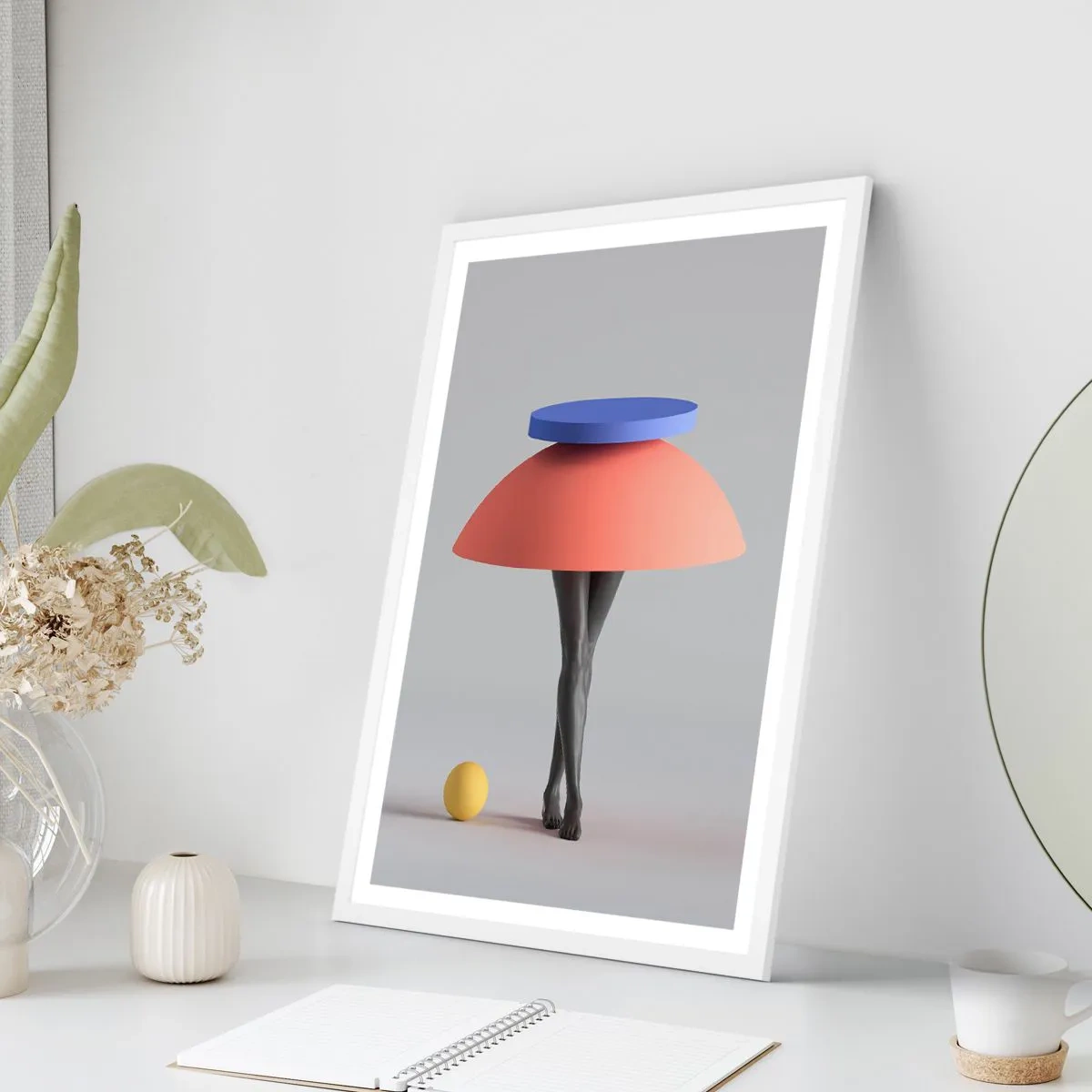 Póster en marco blanco - Composición surrealista - 40x50 cm