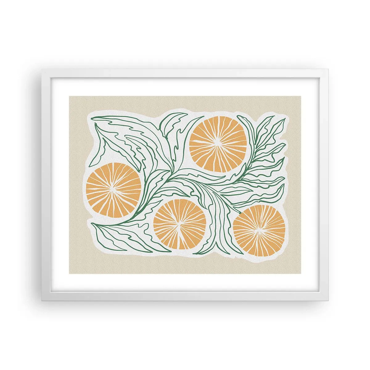 Póster en marco blanco - Étnico con un toque de abstracción - 50x40 cm