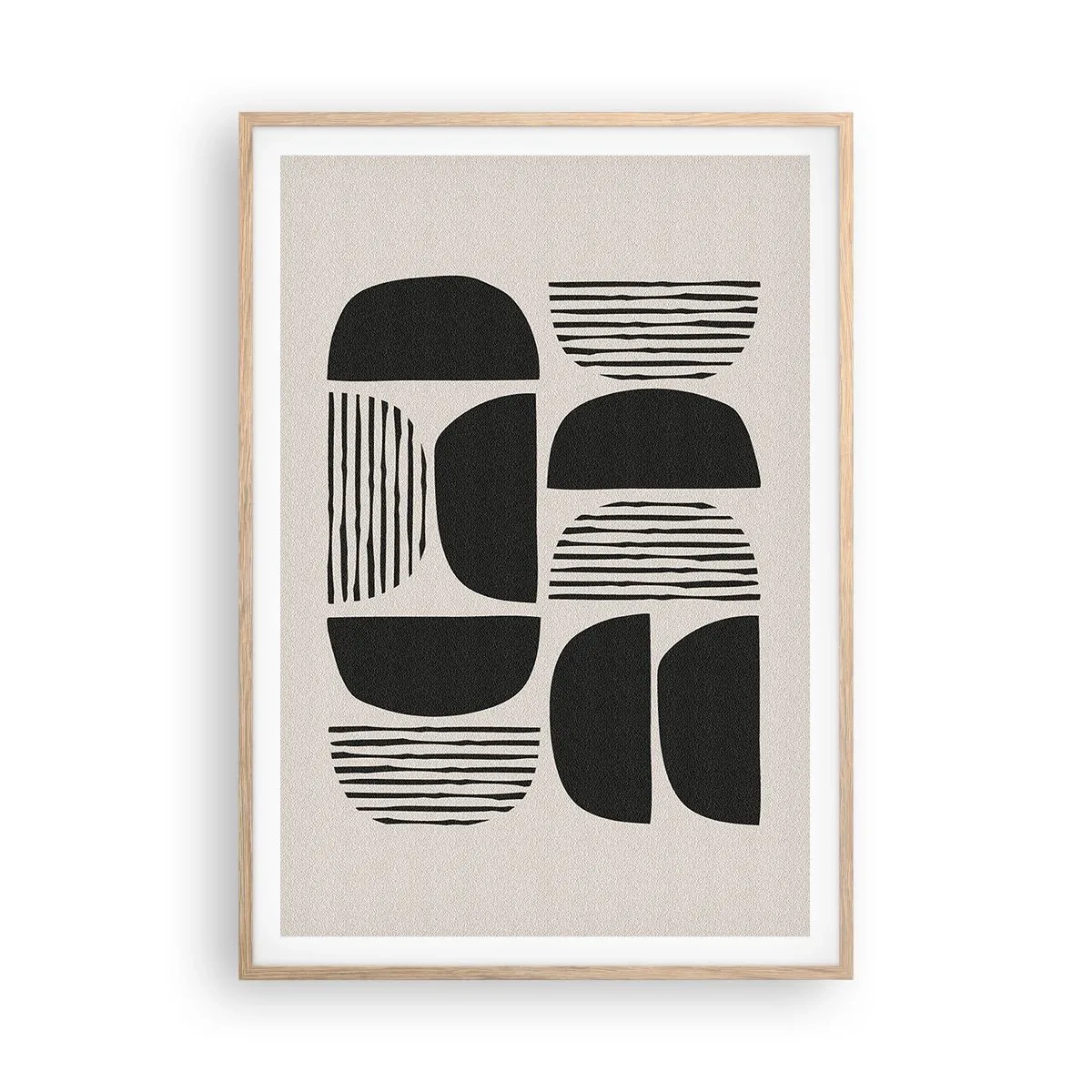 Póster en marco roble claro - Arreglos a medias - 70x100 cm