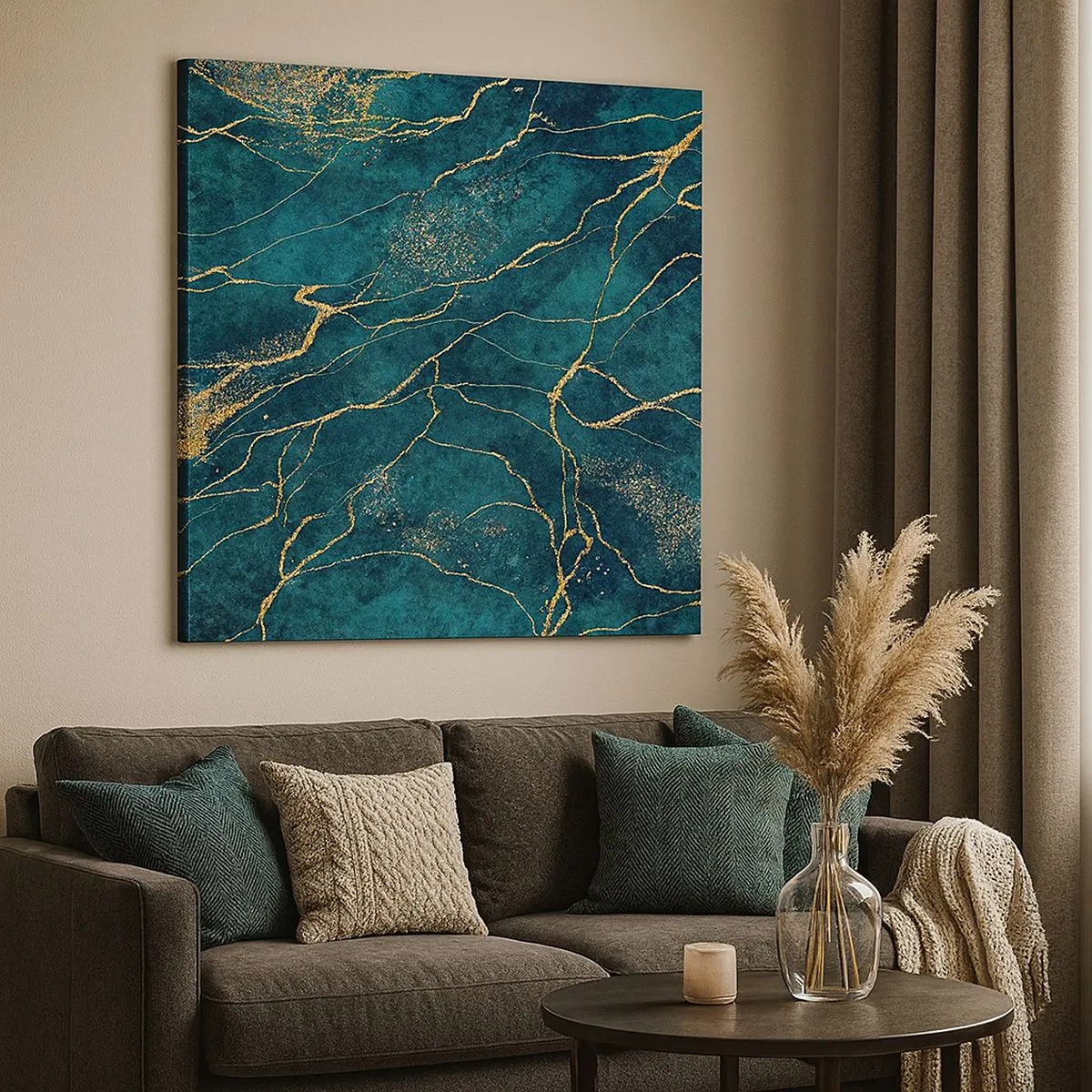 Cuadro sobre lienzo - Impresión de Imagen - Riachuelos de oro - 30x30 cm