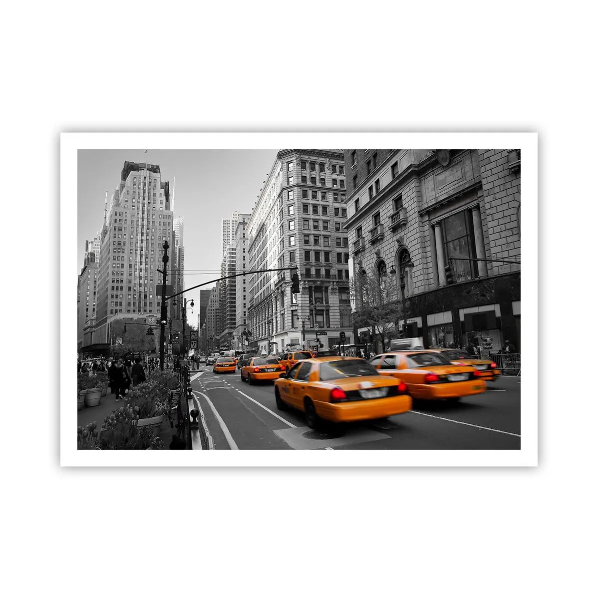 Póster - Taxis amarillos en las calles de Nueva York - 100x70cm - Los soles de la gran ciudad - Decoración de pared moderna para salón y dormitorio ARTTOR