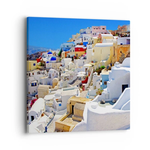 Cuadro sobre lienzo - Impresión de Imagen - Sueño de un verano griego - 40x40 cm