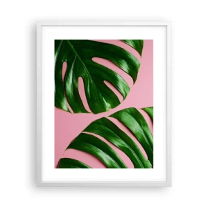 Póster en marco blanco - Cita con el verde - 40x50 cm