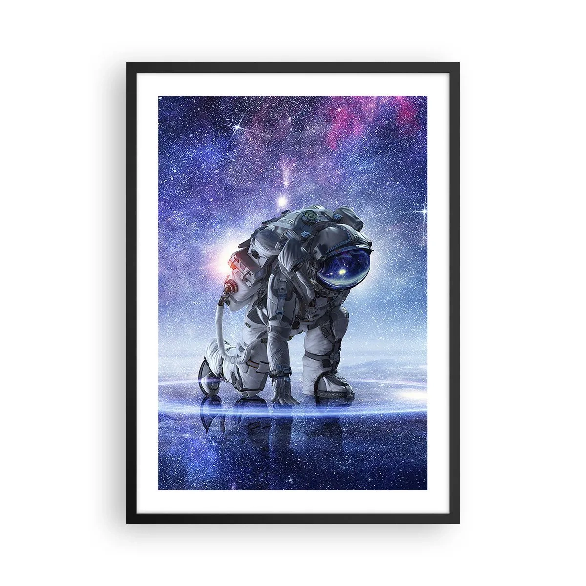 Póster en marco negro - Astronauta en el contexto del espacio exterior - 50x70cm - Cielo estrellado sobre mí - Decoración de pared moderna para salón y dormitorio ARTTOR