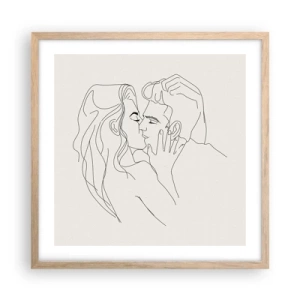 Póster en marco roble claro - Unión y sentimiento - 50x50 cm