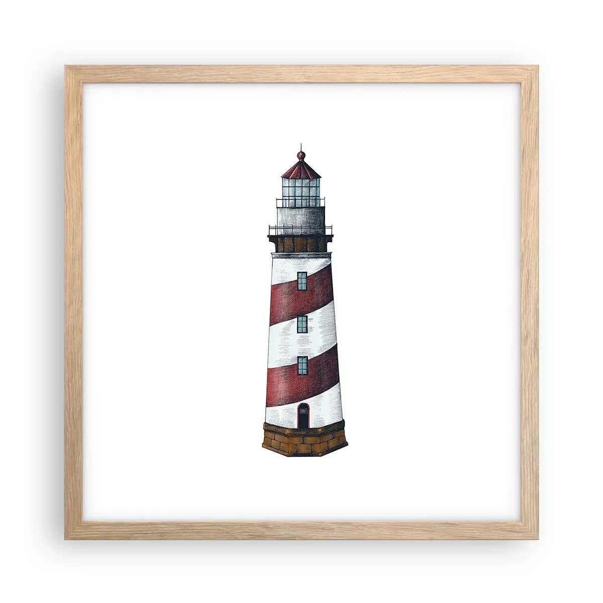 Póster en marco roble claro - Siempre en guardia - 40x40 cm