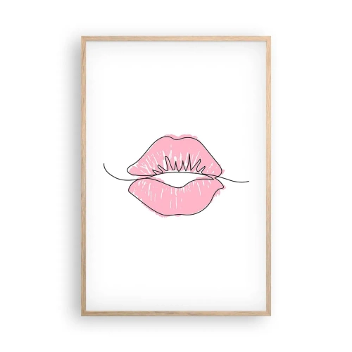 Póster en marco roble claro - ¿Listo para un beso? - 61x91 cm